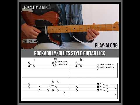 Mixolydian/Blues Scale Rockabilly  Lick with TAB & Play-Along Backing Track