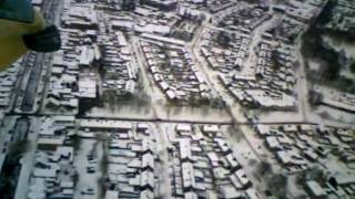 preview picture of video 'Luchtopnames boven Gorredijk in de december sneeuw'