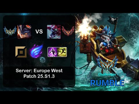 Rumble Top vs Cho'Gath - EUW Challenger - Patch 25.S1.3