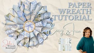 How to Make a Paper Wreath | DIY Paper Crafts | Easy DIY Paper Wreath | Scrapbook Paper Crafts