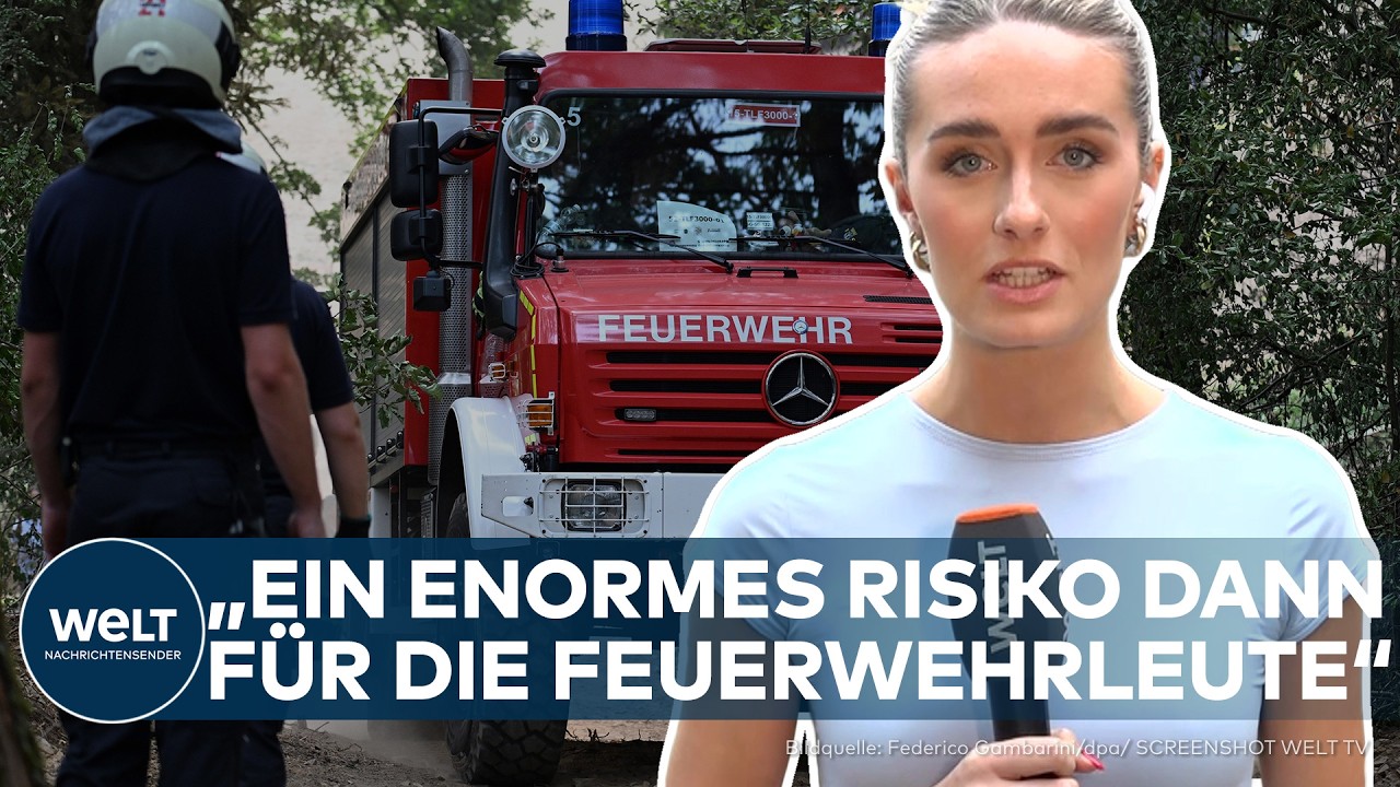 NRW: Panzer, Polizei und Piloten kämpfen gegen das Feuer in der Eifel –  Wüst bricht Urlaub ab!