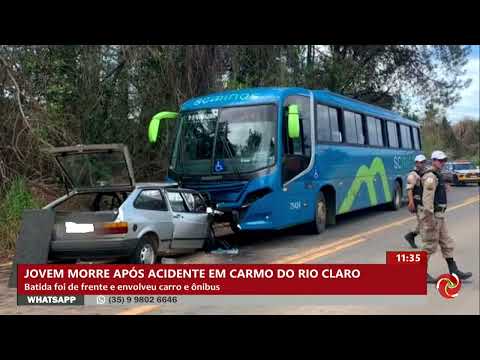 Morte após batida de frente entre carro e caminhão em Carmo do Rio Claro