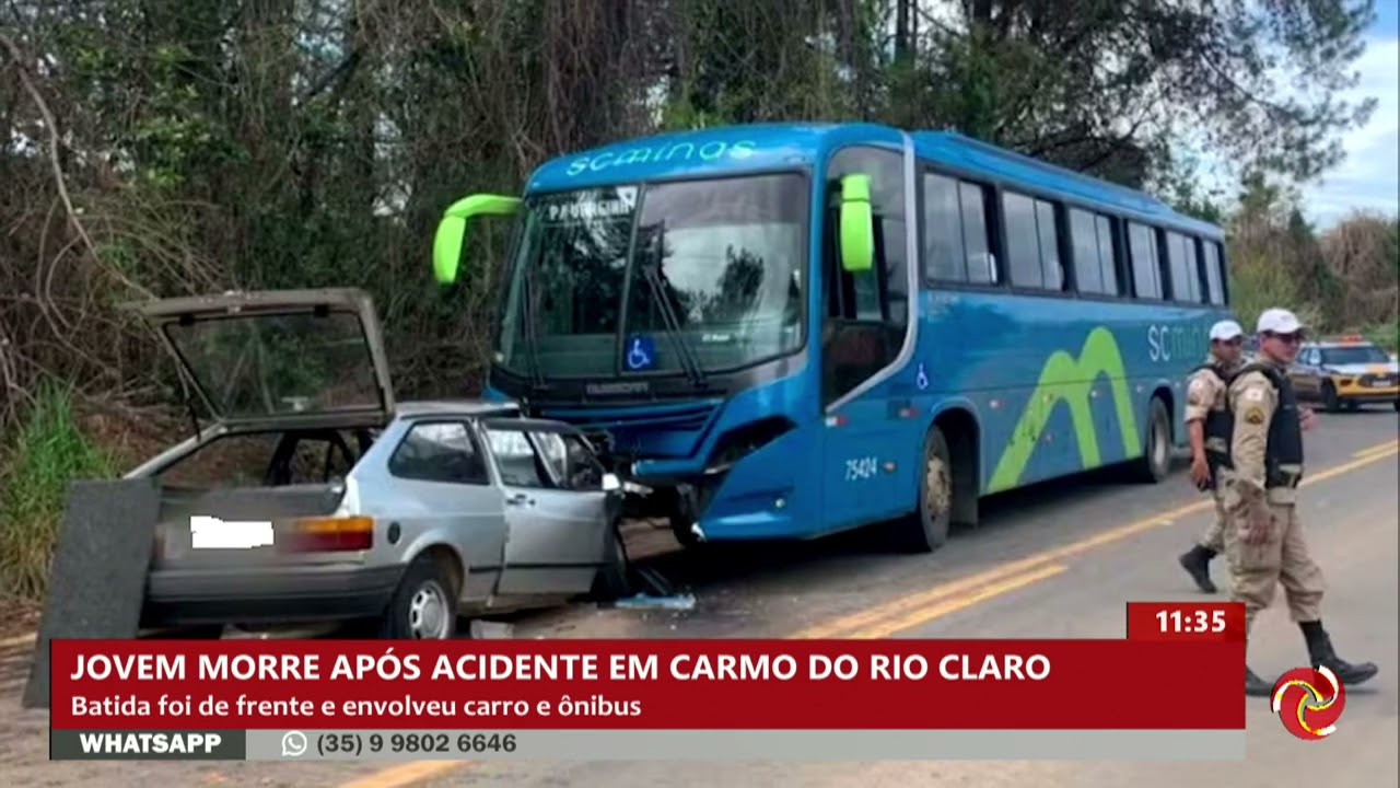 Morte após batida de frente entre carro e caminhão em Carmo do Rio Claro