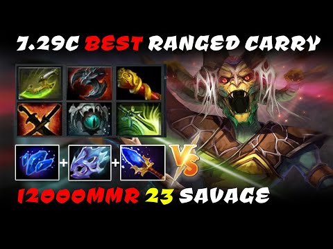 Dota 2 7.29C BEST RANGED Carry Medusa vs 12000mmr 23 savage phantom assassin.