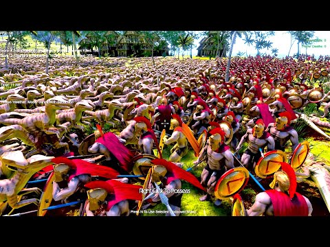 Spartans Invades Jurassic World | Spartans Vs Raptors | UEBS | Ultimate Epic Battle Simulator