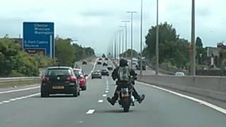 preview picture of video 'Biker on the M53 on the Wirral'