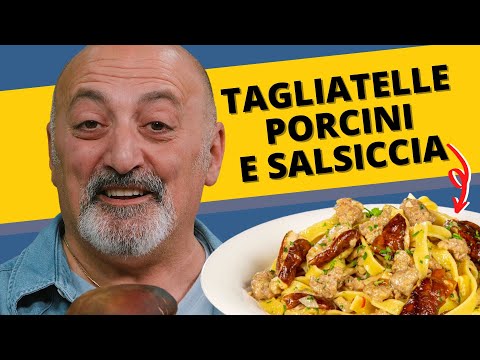 Tagliatelle porcini e salsiccia