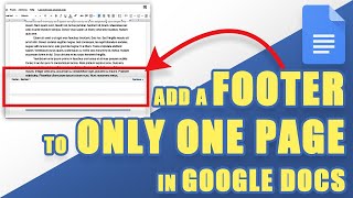 [HOW-TO] Add a Footer (Or Different Footers) to Individual Pages in Google Docs