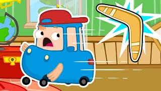 Brincadeira infantil com o bumerangue! Desenhos animados em português. Desenho animado infantil