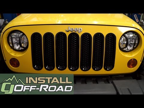 Jeep Wrangler JK Rugged Ridge Grille Insert Bezel Mesh Black Set 2007-2018 Installation