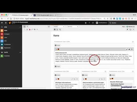 TYPO3 8.7 für Redakteure - Teil 14:  Seiten löschen TYPO3 8 LTS für Redakteure