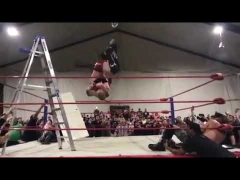 Moonsaultnbattery off a ladder