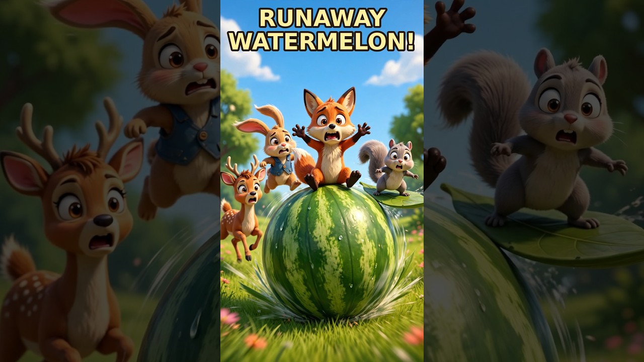 The RUNAWAY Watermelon! 🍉😱 Wait for the Ending! #shorts  #funnycartoon #3danimation #boingtoons