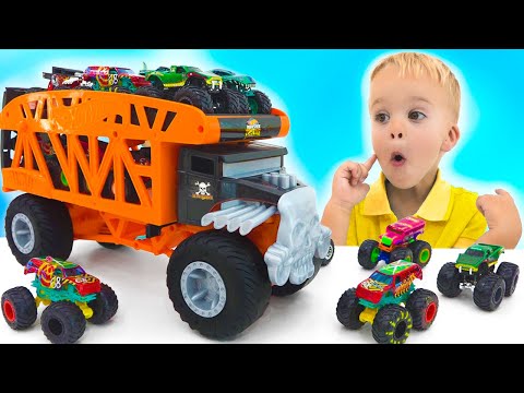 Vlad and Niki play with cars and check out the New Truck and Playsets