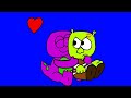 Barney Hugs Shrek In Blue Screen Animation As Toddlers