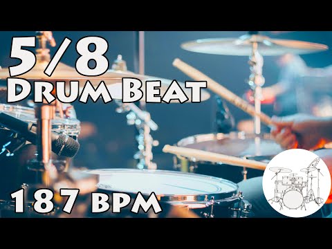 Play along Drums | 5/8 Beat 187 bpm