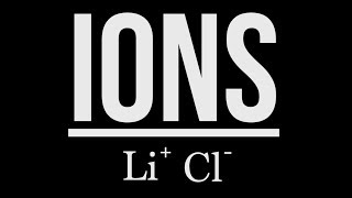 QUICK INTRODUCTION TO IONS (Representative Elements)
