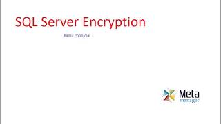 SQL Server Encryption - Part 1
