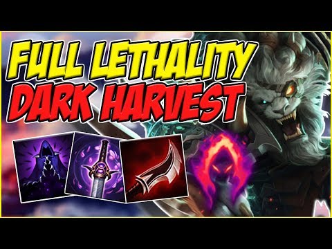 DARK HARVEST FULL LETHALITY 1 SHOT RENGAR! INSANE CARRY POTENTIAL! - League of Legends
