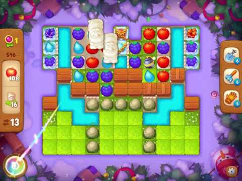 GardenScapes Level 546 no boosters (16 moves)