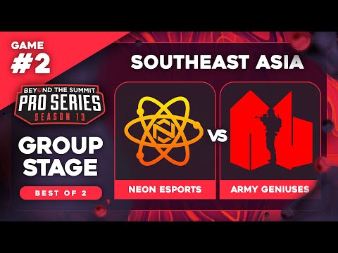 Neon.Atomic vs Army Geniuses Game 2 - BTS Pro Series 13 SEA: Groups w/ T-Panda & hairy_freak