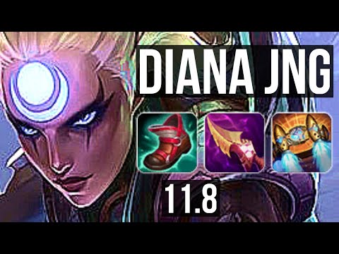 DIANA vs FIDDLESTICKS (JUNGLE) | 7/0/8, 1.4M mastery, 400+ games, Godlike | BR Master | v11.8