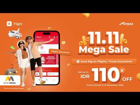 11.11 Mega Sale! Get up to IDR 110K OFF Flights