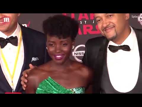 Lupita Nyong'o wears a green dress to the Star Wars premiere