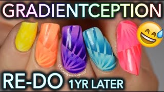 Most complicated gradient nails ever: OLD TUTORIAL RE-DO