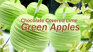 How To Achieve Lime Green Chocolate Apples #Chocolateapples #Candyspples #Chocolate #limegreen