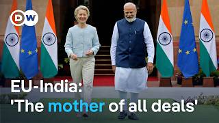 EU leaders von der Leyen and Costa to sign substantial trade and defense deal with India | DW News