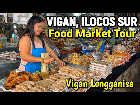 MERCADO PÚBLICO DA CIDADE DE VIGAN, atualização de Ilocos Sur 2023 + caminhada até Calle Crisologo | Mercado de alimentos das Filipinas