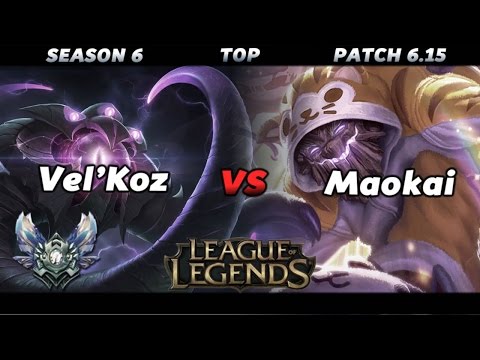 League of Legends - Vel'Koz vs Maokai Season 6 - LoL Diamond Top Gameplay