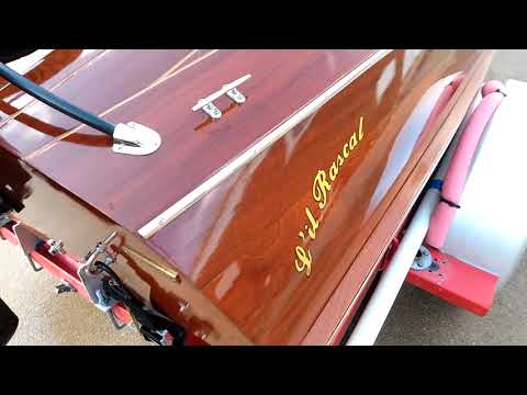wooden boat building .Rascal Speedboat. Designed by Ken Bassett. Built by David Vasher.