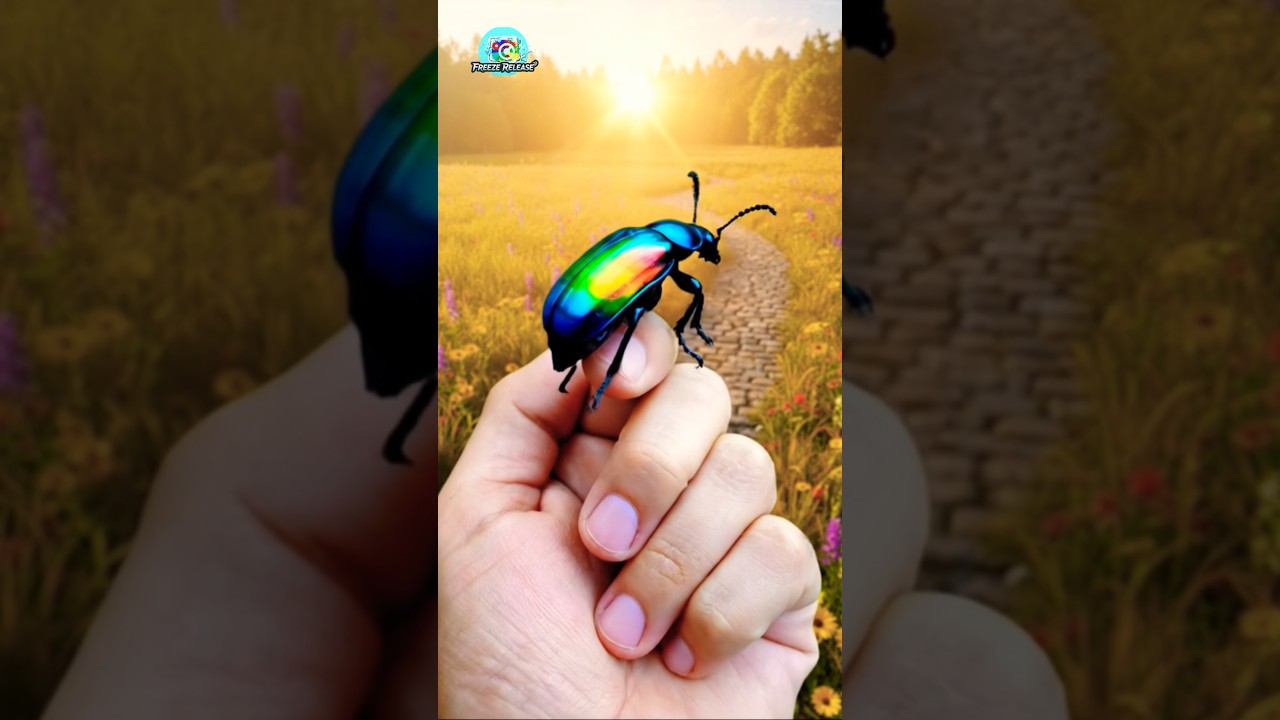 I found a Rainbow Beetle?! 🌈🪲 #shorts #nature