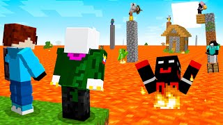 100 JUGADORES pero LA LAVA SUBE cada MINUTO en Minecraft🔥🔥