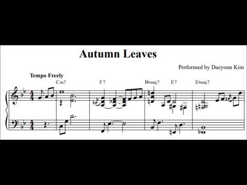 [Jazz Standard] 'Autumn Leaves' for solo piano (sheet music)