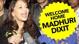 Paparazzi: Madhuri Dixit Arrives At Mumbai With Family!