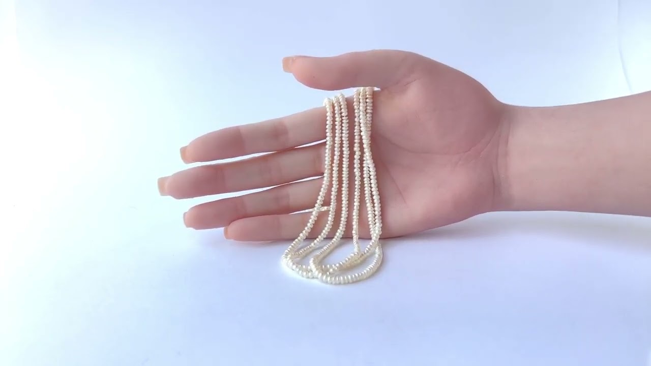 Freshwater Pearls | Rondelle | Various 3.1-3.5mm Bead Size | 40cm Strand Length video