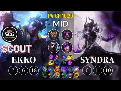 EDG Scout Ekko vs Syndra Mid - KR Patch 10.20