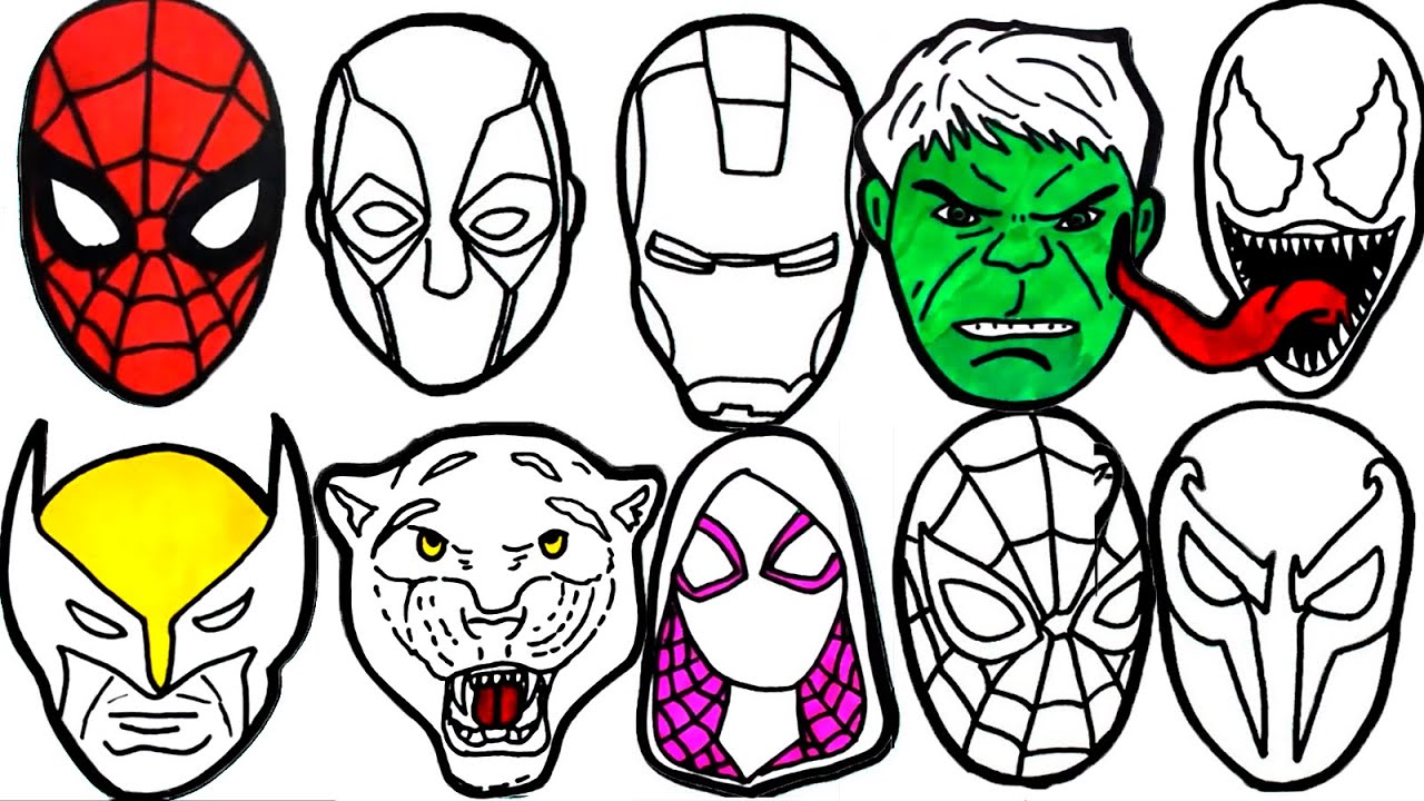 🔴 How To Draw Avengers Superhero , Marvel's Spider-Man, Deadpool, Panter, Venom -FACES | Compilation