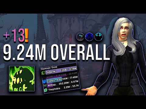 +13 Halls of Atonement Affliction Warlock 9.24M Overall M+ POV | 11.2 (S3 TWW)