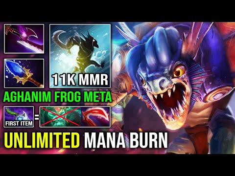 BRUTAL Mana Burn 1st Item Diffusal 11K MMR Pro Slark with Aghanim Frog Jump 100% Counter WK Dota 2