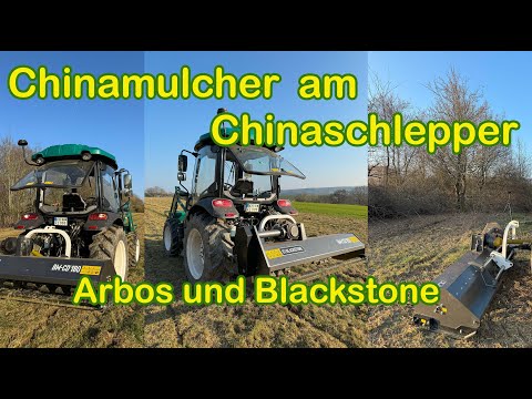 Chinese tractor Arbos 3055 with Chinese mulcher Blackstone BM CD 180 Chinese tractor Chinese mulc...