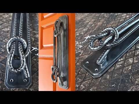 Making a Steel Knot Metal Handle - Rebar Industrial Style Handle - Rebar Art Welding Project