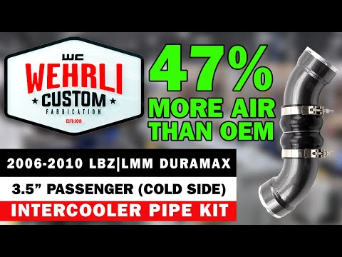 WCFab 2006 - 2010 LBZ/LMM Duramax 3.5\" Passenger (COLD) Side Intercooler Pipe Kit