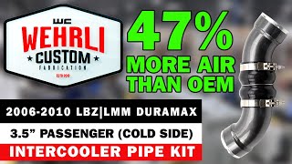 WCFab 2006 - 2010 LBZ/LMM Duramax 3.5" Passenger (COLD) Side Intercooler Pipe Kit