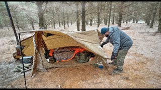 Hot Tent Winter Camping in Snow and Wind - Pomoly StoveHut Tent
