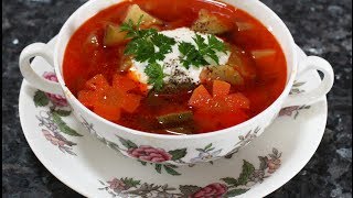 Смотреть онлайн Рецепт приготовления супа с мясом и овощами