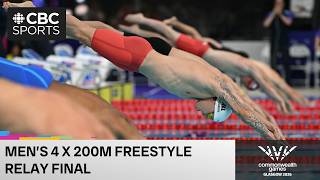 Men's 4X200m freestyle relay final featuring favourites Australia on Day 3 of the Commonwealth Games